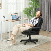 Linen Look Ergonomic Office Chair With Padded Seat For Home Or Work Use Black