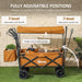 Orange Folding Trolley Cart with Canopy and Handle for Shopping Camping by Outsunny