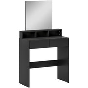 Dressing Table with Mirror and Drawers for Bedroom Storage and Organisation Black