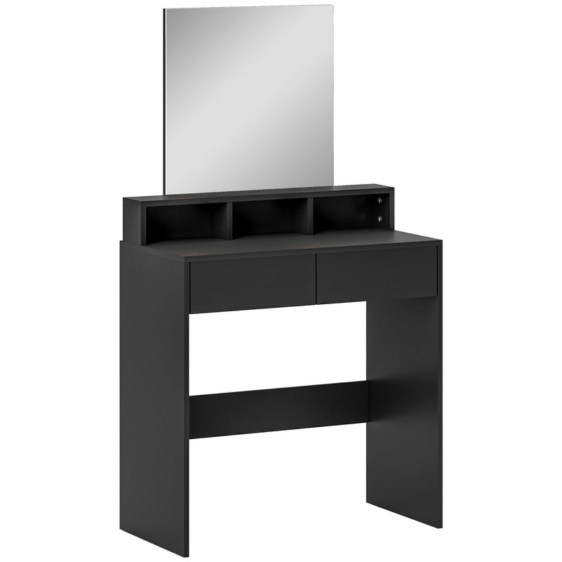 Dressing Table with Mirror and Drawers for Bedroom Storage and Organisation Black