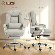 Ergonomic Office Chair With Reclining Backrest and Lumbar Support for Home Working Khaki Homcom