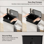 Stainless Steel 20L Pedal Kitchen Bin with Soft Close Lid and Removable Inner Bucket for Home