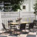 6 Seater Patio Dining Set with Cushions and Rattan Backrest in Wood Finish by Outsunny