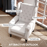 Wingback Accent Chair, Cream White