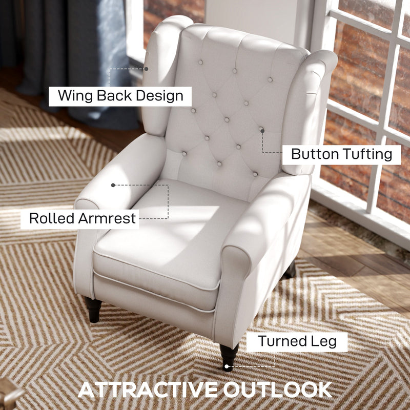 Wingback Accent Chair, Cream White