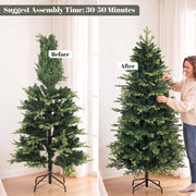 Geneva fir tree before and after shaping, with a suggested assembly time of 30-50 minutes