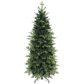 Green 6ft Geneva fir artificial Christmas tree on a black steel stand, white background