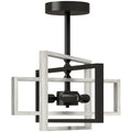 Black and grey geometric ceiling light on a white background