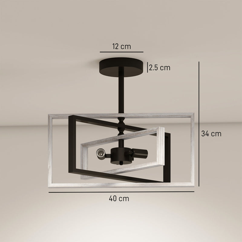Dimensions diagram showing 40 cm width, 34 cm height and 12 cm ceiling plate