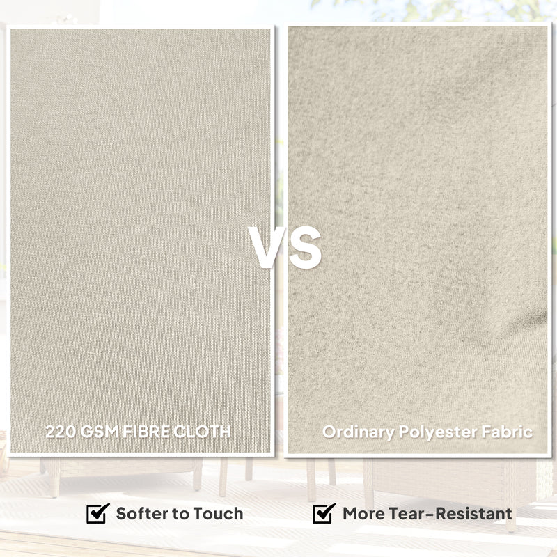 Set of 2 Rattan Garden Armchairs With Cushions and High Backs for Patio or Balcony, Beige