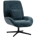 Accent Swivel Chair with High Back and Lumbar Support for Living Room or Bedroom Dark Green AOSOM