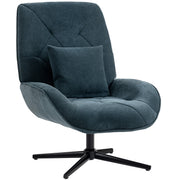 Accent Swivel Chair with High Back and Lumbar Support for Living Room or Bedroom Dark Green AOSOM