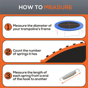 Replacement Trampoline Mat with Spring Tool 72 V Hooks for 12ft Trampoline 14cm Springs Orange by SPORTNOW AOSOM