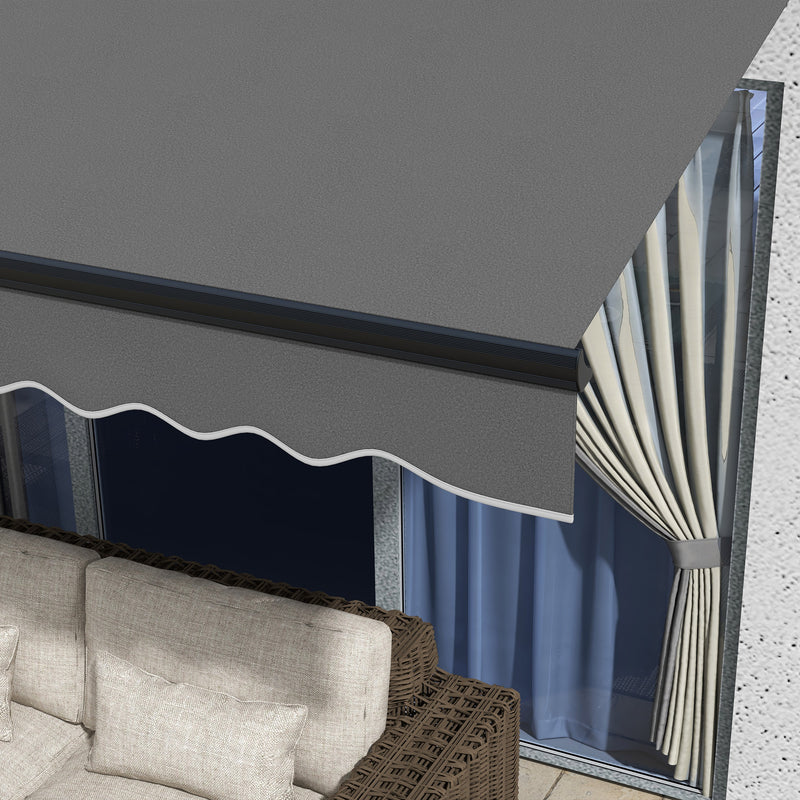 Dark Grey 2.5 x 3.5m Electric Patio Awning With Remote Control And Aluminium Frame