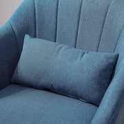 Swivel Accent Chair with Adjustable Height and Lumbar Support for Home Office Blue