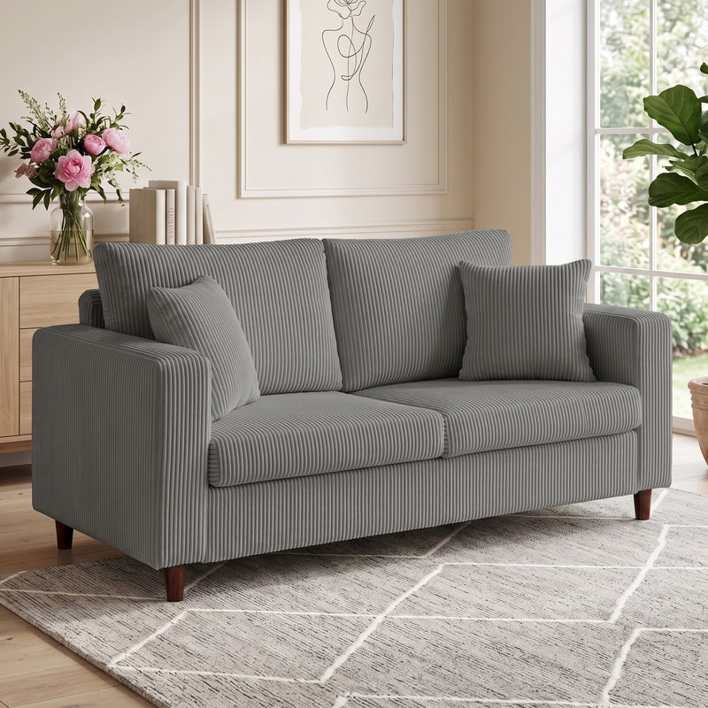 2 Seater Extra Wide Loveseat Sofa With Deep Corduroy Seat For Spacious Relaxing