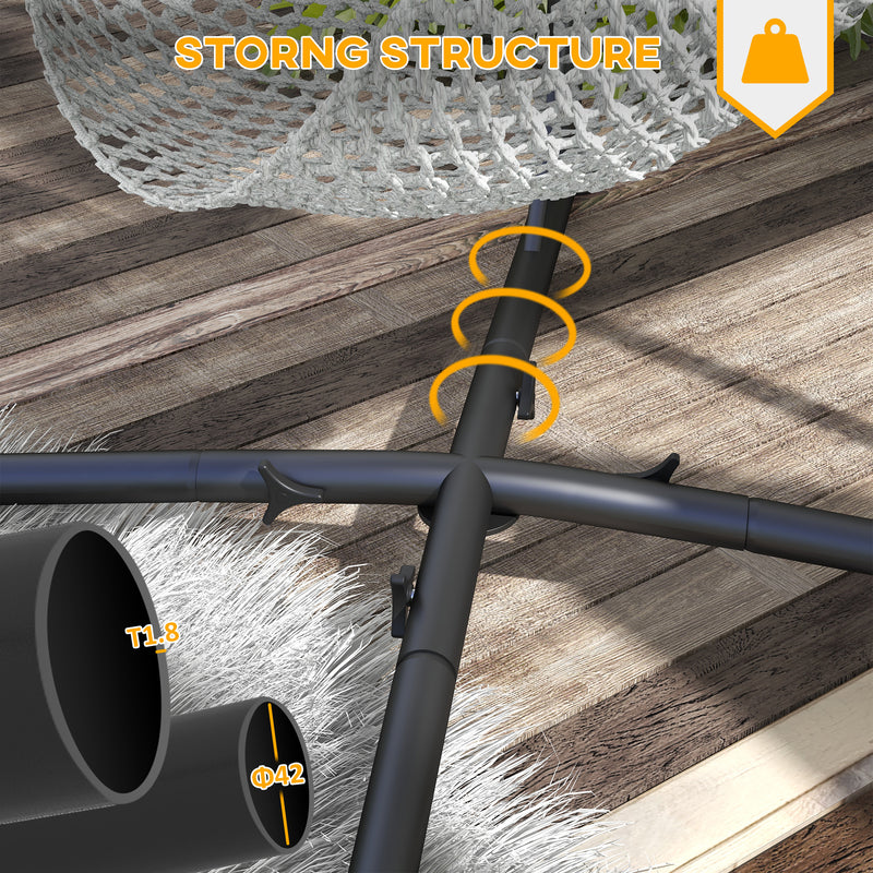 Black Heavy Duty Hammock Chair Stand With Chain For Indoor And Outdoor Hanging Use