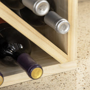 Set of 2 Wooden Wine Racks for 24 Bottles Each Ideal for Tabletop Storage Natural Wood AOSOM