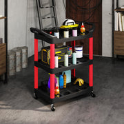 3 Tier Rolling Tool Cart With Wheels And Handles For Garage Or Workshop Use