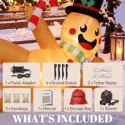 What's included: power adapter, 4 ground stakes, 2 tether ropes, 3 sandbags, manual, storage bag and blower