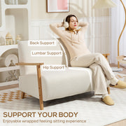 Cream White 2 Seater Sofa Settee with Soft Sherpa Fabric Upholstery by Homcom