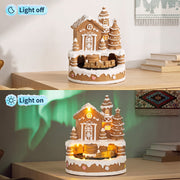 Light off and light on comparison of the house on a shelf