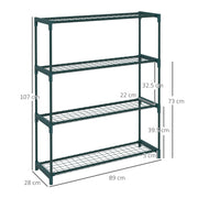 Black Four Tier Steel Plant Stand Indoor Outdoor Garden Storage Shelf by Outsunny