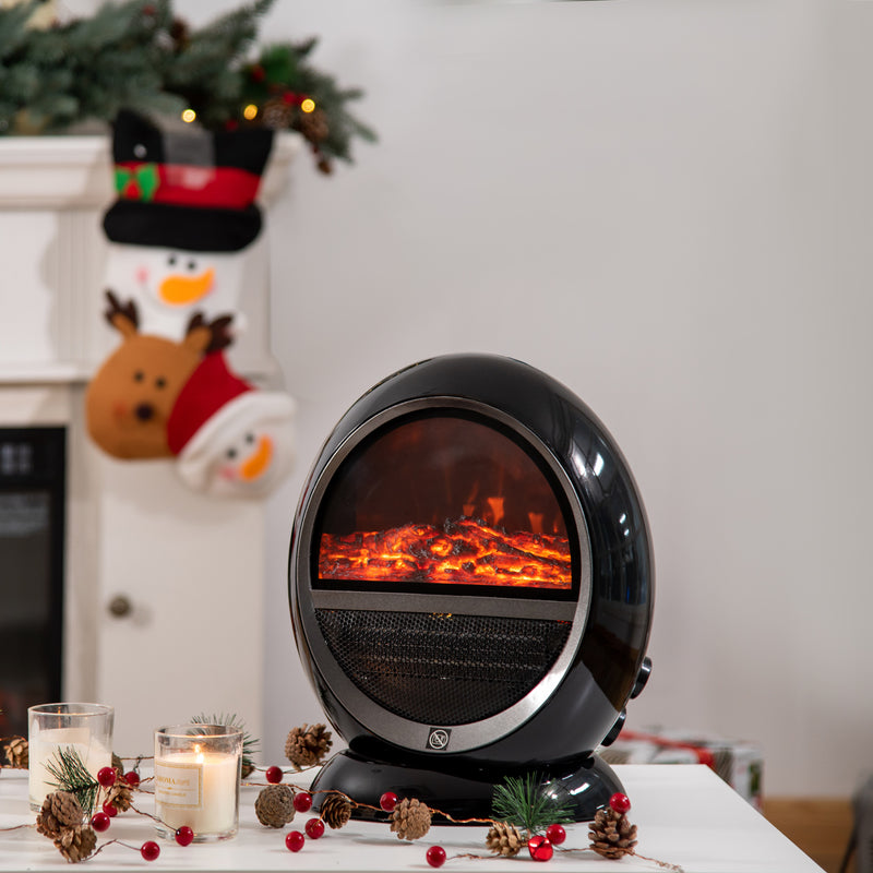 Electric Fireplace Heater for Quick Portable Warmth with Realistic Flame Effect