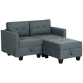 Dark Grey L Shaped Modular Storage Sofa Space Saving Design by HOMCOM