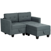 Dark Grey L Shaped Modular Storage Sofa Space Saving Design by HOMCOM