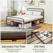 4ft6 Double Metal Bed Frame with Under Bed Storage Easy Assembly Grey by HOMCOM