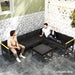 Black 14 Piece Replacement Cushions for Rattan Furniture Outdoor Seat and Back Pads by Outsunny