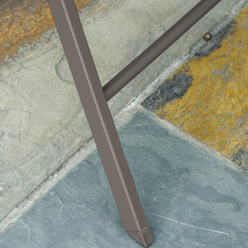 3 Piece Foldable Garden Bistro Set with Table and 2 Chairs for Patio or Balcony Grey by Outsunny