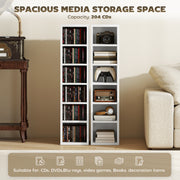 CD Storage Shelves Set of 2 with Adjustable Compartments for Media Organisation White AOSOM