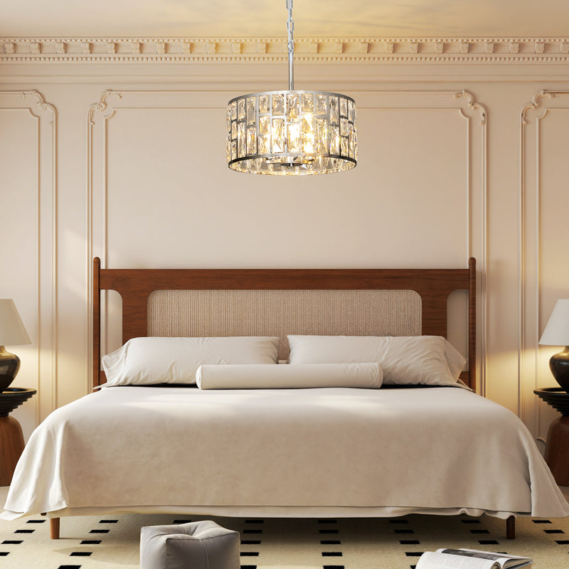 72 Inch Crystal Glass Chandelier Ceiling Light for Living Room or Hallway Silver Tone