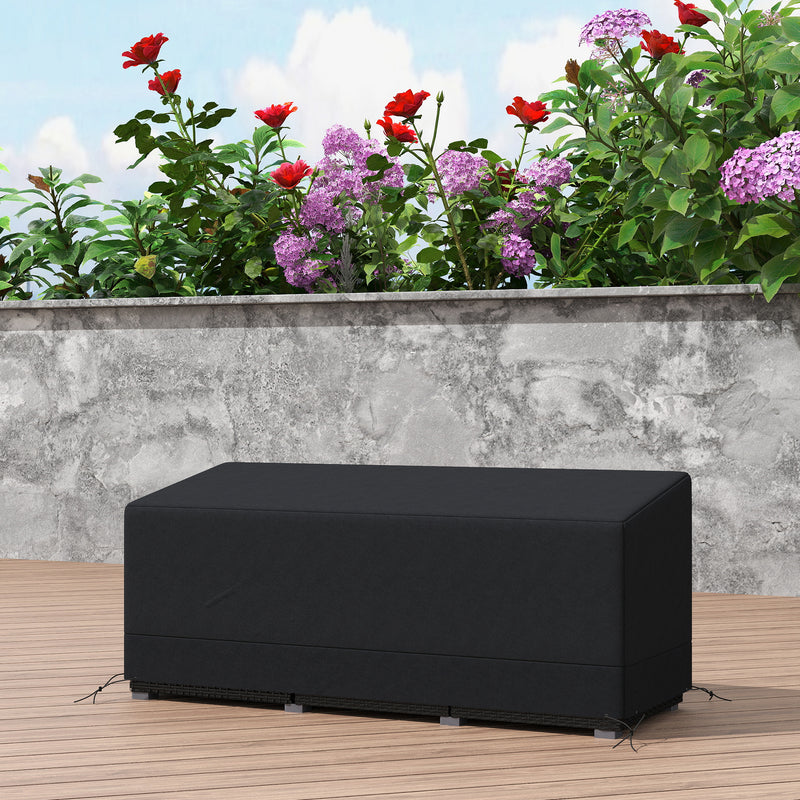 Black Rectangular Patio Furniture Cover for 3 Seater Sofa Water UV Resistant 600D Oxford by Outsunny