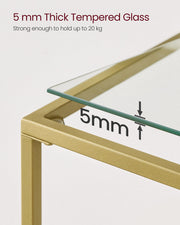 Close-up of the 5 mm tempered glass edge used for both tiers