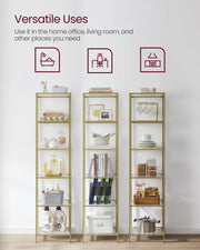 Full assembled view of the glass display bookcase