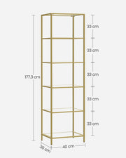 Labelled dimensions diagram showing 177.3cm height, 40cm width, 30cm depth, and 33cm shelf spacing