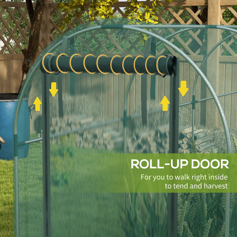 Mini Polytunnel Greenhouse 360 x 120cm for Outdoor Plant Protection by Outsunny