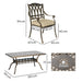 Seven Piece Cast Aluminium Garden Dining Set in Bronze Tone by Outsunny