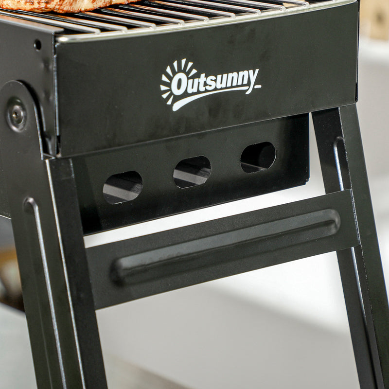 Portable Charcoal BBQ Grill with Folding Legs for Outdoor Cooking by Outsunny