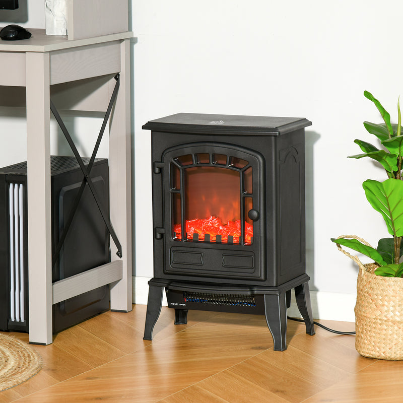 Electric Fireplace Heater for Quick Warmth and Cosy Atmosphere in Small Rooms Black