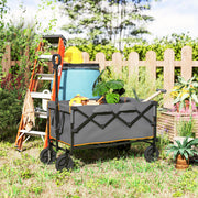 Grey and Orange 160L Folding Festival Trolley with Tailgate and Carry Bag