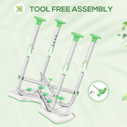 Height Adjustable Padded Shower Stool with U Shaped Seat for Bathroom Comfort Green