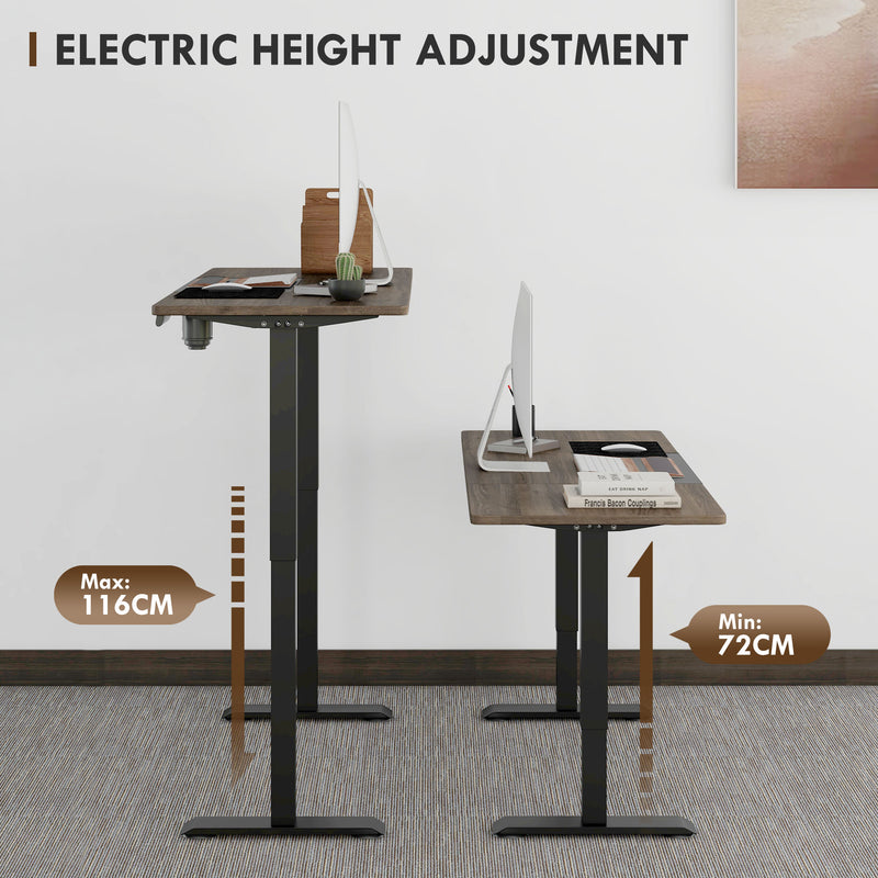 140x70cm Electric Standing Desk Adjustable Height 72-116cm With LED Display For Home Office