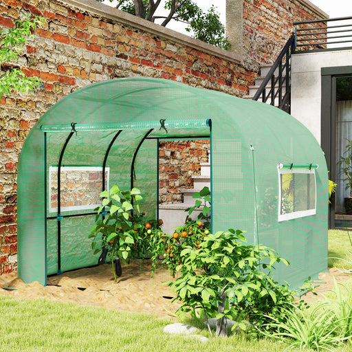 outsunny grow tent Buy Outsunny 3x3m Walk In Polytunnel Greenhouse Steel Frame