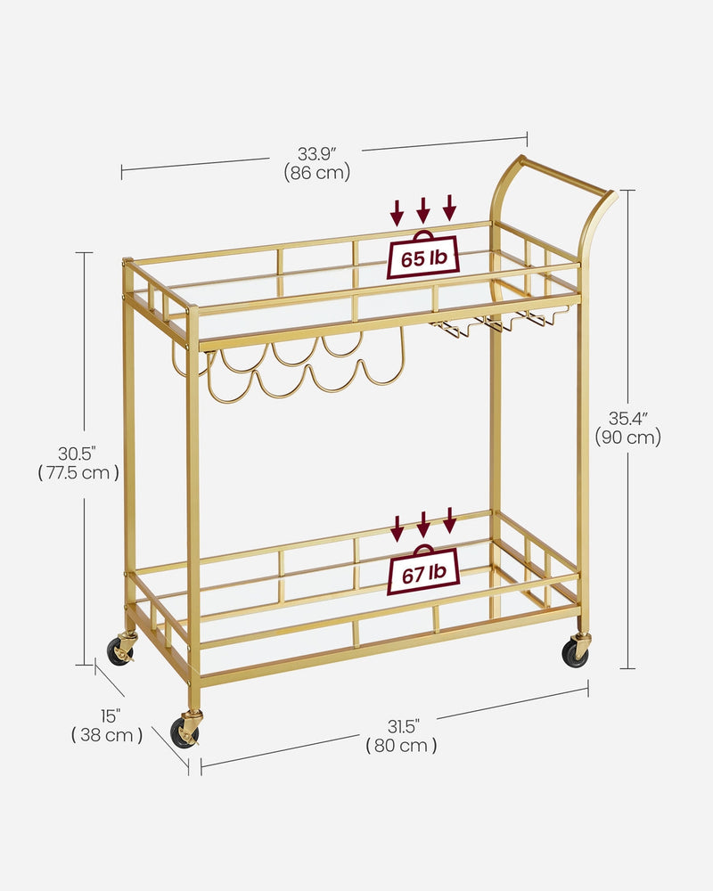 Bar cart dimensions diagram