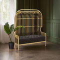 Gold dome cage 2 seater sofa styled in a living room setting