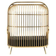 Angled view of the gold dome cage 2 seater sofa, plain background